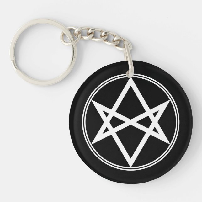 Porte-clés Blanc unicursale de Hexagram de Falln (Devant)