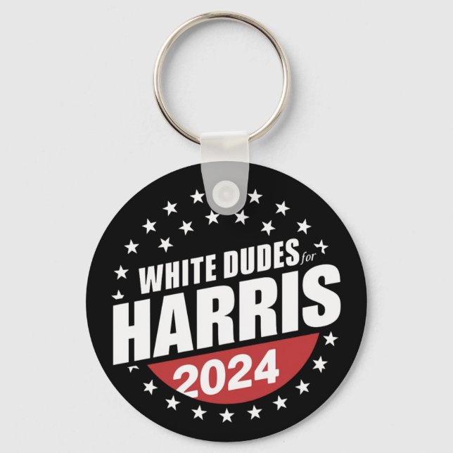 Porte-clés Blancs pour Kamala Harris Élection 2024 (Recto)