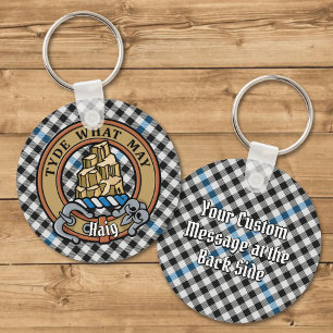 Porte-clés Blason de Clan Haig sur tartan à carreaux