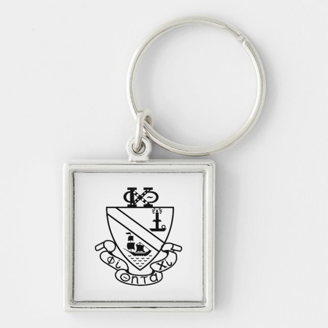 Porte-clés Blason de Phi Chi Theta | N&B (Devant)