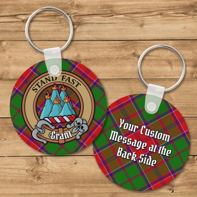Porte-clés Blason du clan Grant sur tartan (Créateur téléchargé)