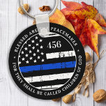 Porte-clés Blessed Are The Peacemakers Personalized Police<br><div class="desc">Blessed are the Peacemakers, for they shall be called children of God. Personalized Thin Blue Line Keychain for police officers and law enforcement . Personalize with police officer's badge number. This personalized police prayer keychain is perfect for police academy graduation gifts to newly graduated officers, or police retirement gifts or...</div>
