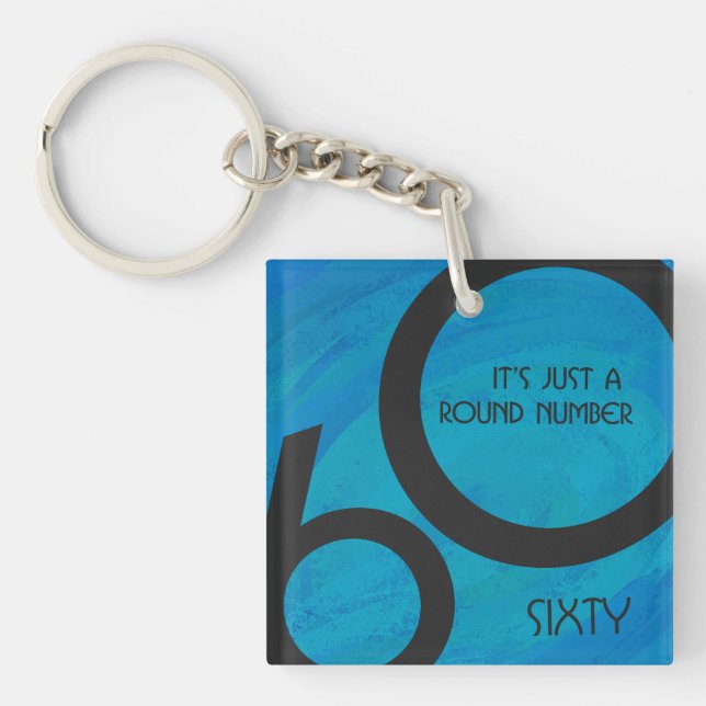 Porte-clés Bleu 60 Décennie Anniversaire (Devant)