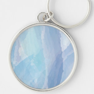 Porte-clés Bleu, abstrait, cool couleur de l'eau brosse art