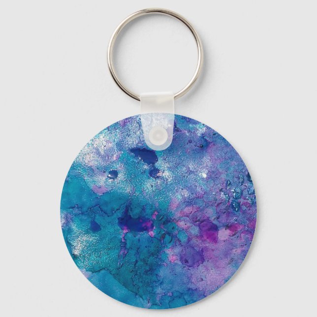 Porte-clés Bleu Abstrait violet (Recto)
