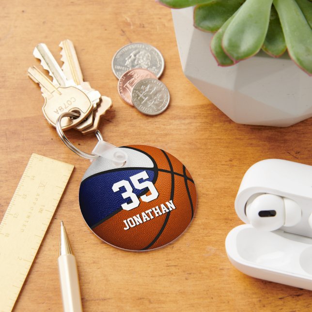 Porte-clés Bleu blanc équipe de basket esprit enfants sur mes (Bureau)
