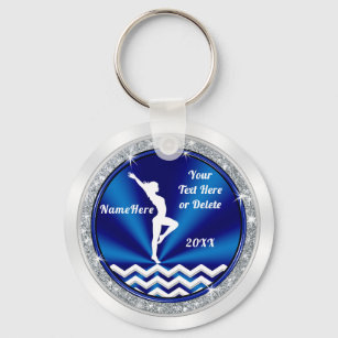 Porte-clés Bleu Blanc Personnalisé Gymnastique Cadeaux pour F