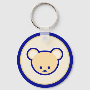 Porte-clés Bleu Bleu Beige Teddy Ours mignon Cartoon Art