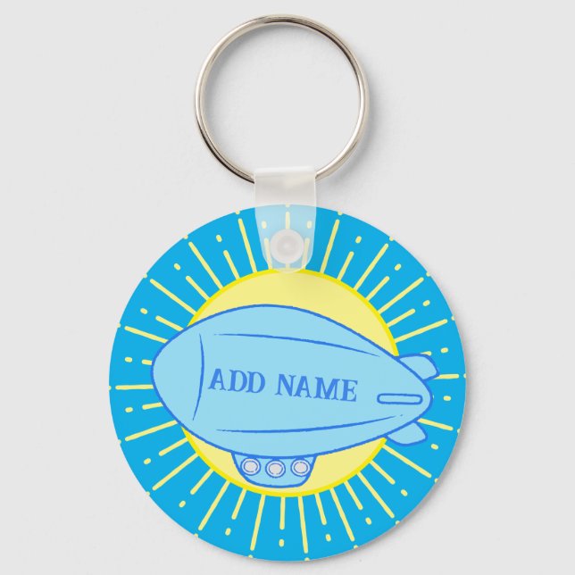 Porte-clés Bleu Blimp Ballotte personnalisée (Recto)