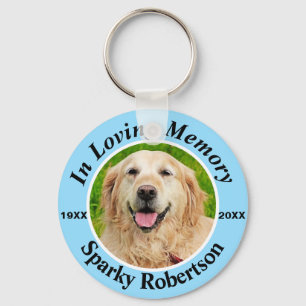 Porte-clés Bleu commémoratif de chien personnalisé