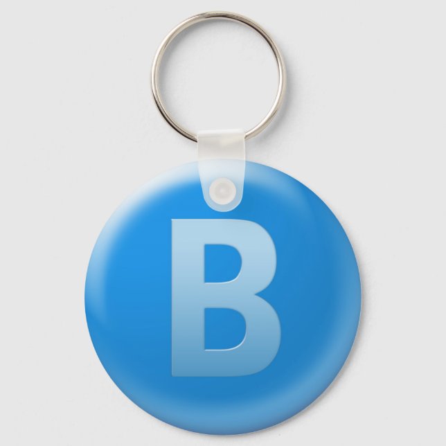 porte-clés bleu cool, lettre B (Recto)