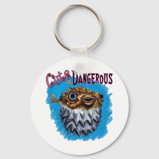 Porte-clés Bleu De Poisson Pousse Mignonne Et Dangereux