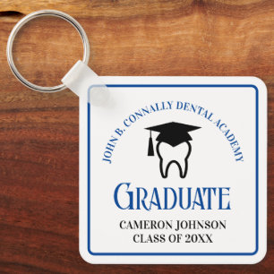 Porte-clés Bleu Dental School sur mesure Graduation Cadeau