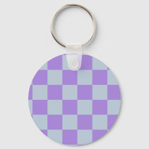 Porte-clés Bleu doux et À damiers lavande