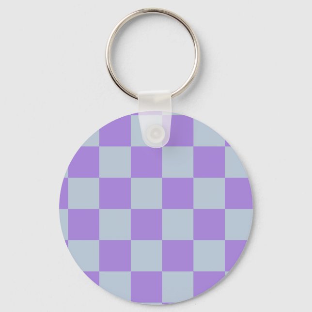 Porte-clés Bleu doux et À damiers lavande (Recto)