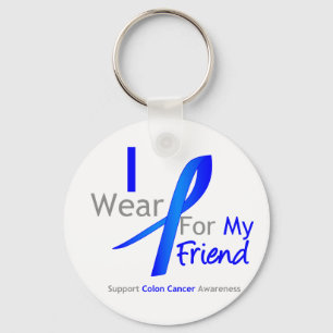 Porte-clés Bleu d'usage du cancer du colon I pour mon ami