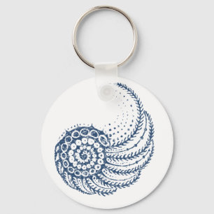 Porte-clés Bleu en spirale organique