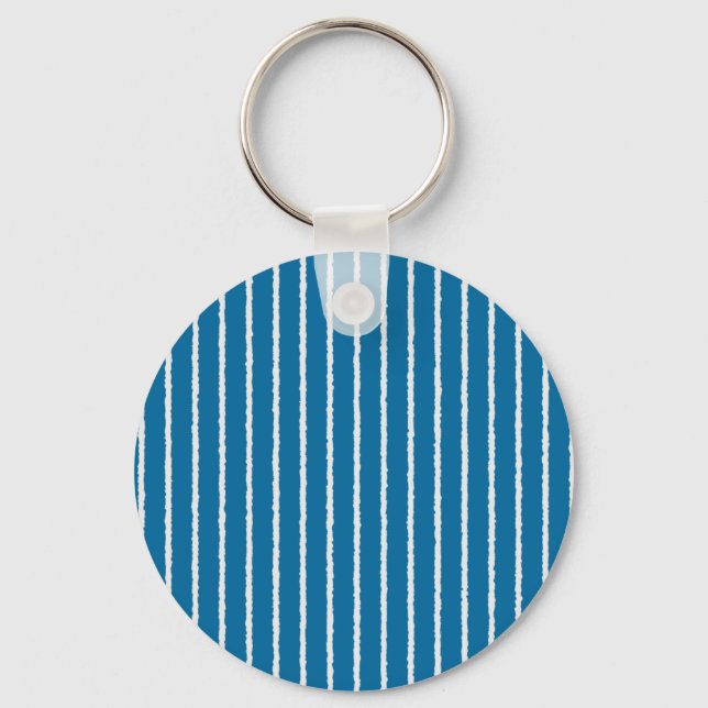 Porte-clés Bleu et blanc avec lignes inégales (Recto)