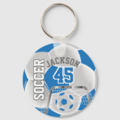 Porte-clés Bleu et blanc Football ⚽ Ball Sport (Front)