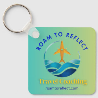 Porte-clés bleu et jaune Roam to Reflect
