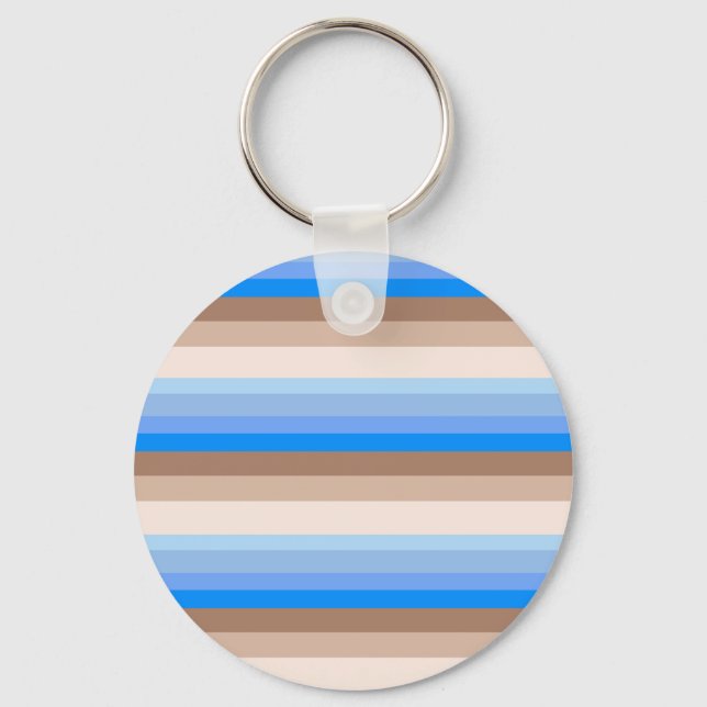 Porte-clés Bleu et rayures Brown (Recto)