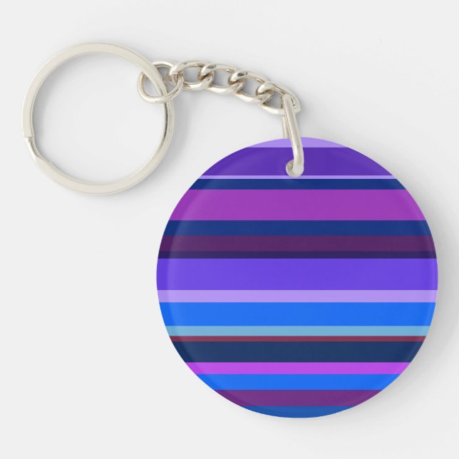 Porte-clés Bleu et violet bandes horizontales (Devant)