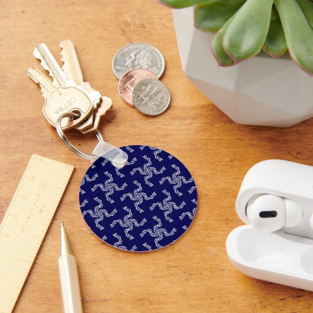 Porte-clés Bleu Jardin de Noël, Décor de Noël, Noël (Bureau)