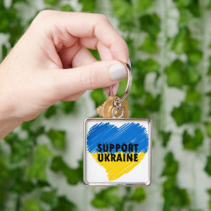PORTE-CLÉS BLEU & JAUNE SOUTIEN AU COEUR DE L'UKRAINE