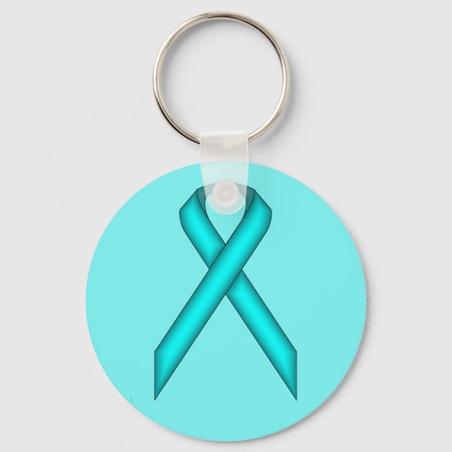 Porte-clés Bleu Lt / Ruban Turquoise Standard par Kenneth Yon (Recto)