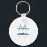 Porte-clés Bleu marine lettre nom garçon d'honneur date mascu<br><div class="desc">conception</div>