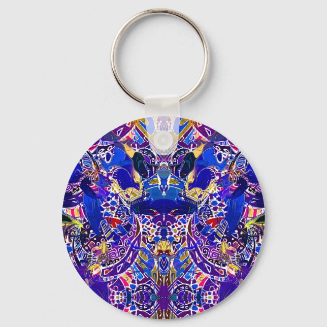 Porte-clés Bleu mignon éléments abstraits lancer oreiller (Recto)