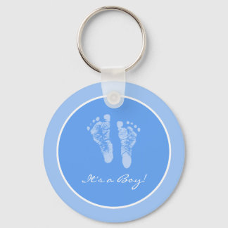 Porte-clés Bleu mignon Empreintes bébé C'est un Baby shower g