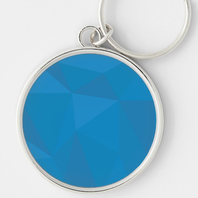 Porte-clés Bleu, moderne, cool, tendance, triangles futuriste (Devant)