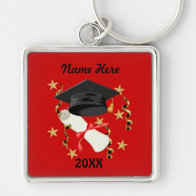 Porte-clés Bleu mortier et diplôme (Devant)