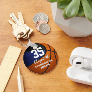 Porte-clés Bleu noir enfants équipe de sport cadeaux basket