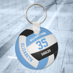Porte-clés bleu noir personnalisé nom de l'équipe volleyball