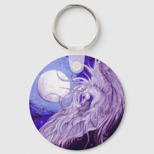Porte-clés Bleu pourpre licorne Pegasus Pegacorn Lune lunaire