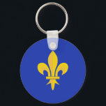 Porte-clés Bleu Roi avec Fleur de Lys Or<br><div class="desc">La Fleur de Lys est considérée comme un porte-bonheur : ce porte-clés bleu roi avec Fleur de Lys couleur or pourrait faire un joli cadeau!</div>