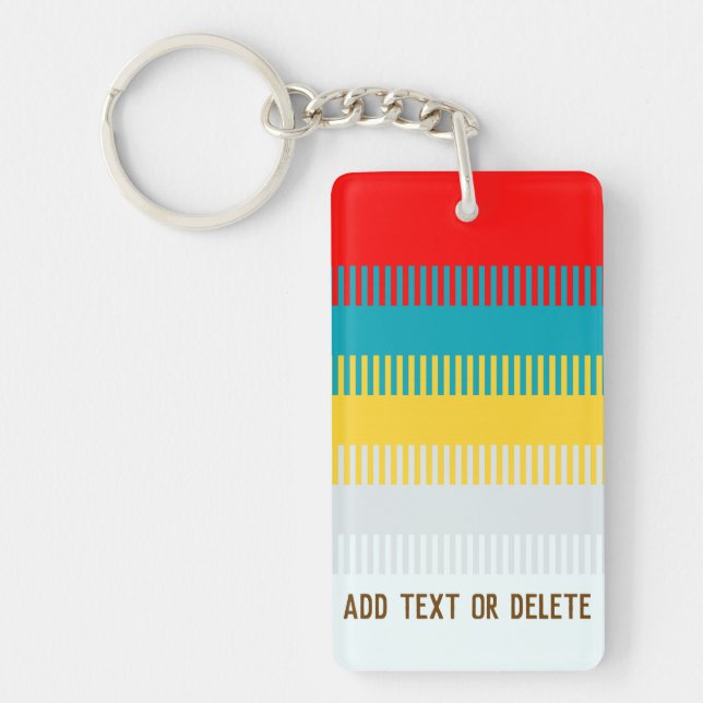 Porte-clés Bleu Rouge Jaune Blanc Gris Personnalisable (Devant)