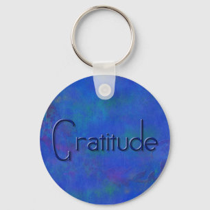 Porte-clés Bleu sur Bleu Bloc Gratitude Porte - clé