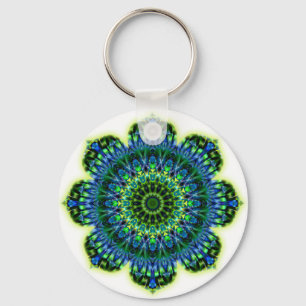 Porte-clés bleu vert mandala