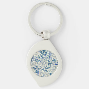 Porte-clés Bleu Vintage Floral Asiatique : Chinoiserie Antiqu