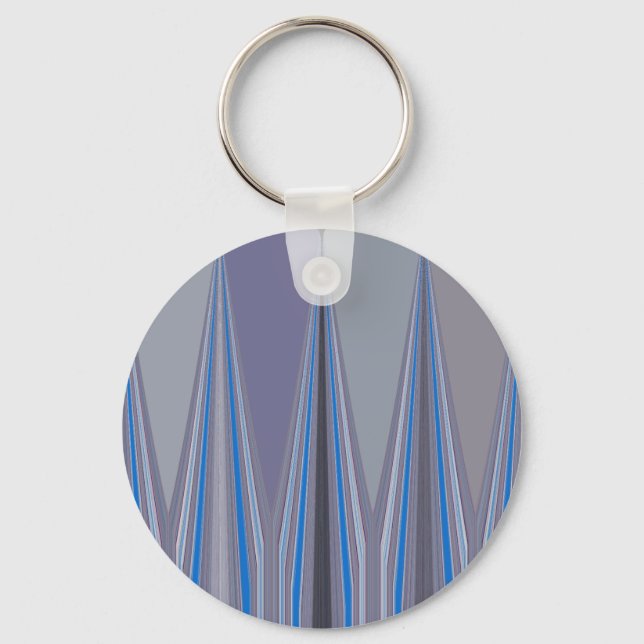 Porte-clés Bleu, violet, gris Chevron Art Imprimer (Recto)