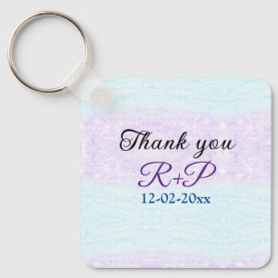 Porte-clés Bleu violet ombre paillettes scintillement merci a