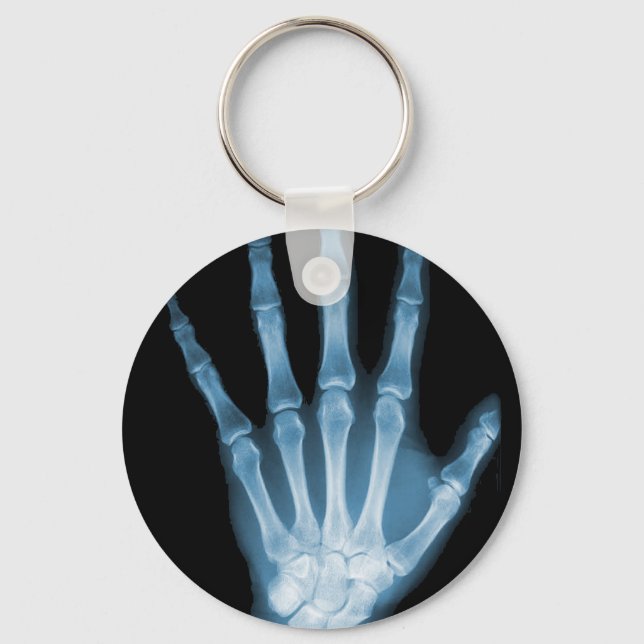 Porte-clés Bleu X-ray Squelette main (Recto)
