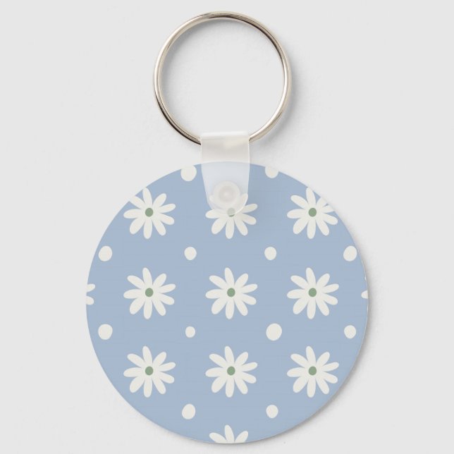 Porte-clés Bleuet Charmant et pois (Recto)