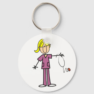 Porte-clés Blond Female Stick Figure Nurse T-shirts