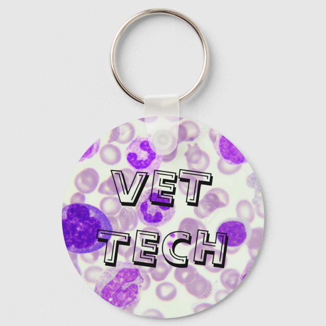 PORTE-CLÉS BLOOD SMEAR KEYCHAIN FOR VET TECHS (Recto)