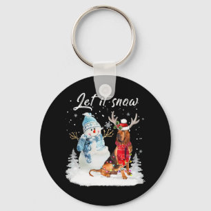 Porte-clés Bloodhound Père Noël Chien Noël Snowman Xmas Pajam