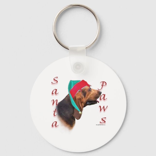 Porte-clés Bloodhound Père Noël Paws (Recto)